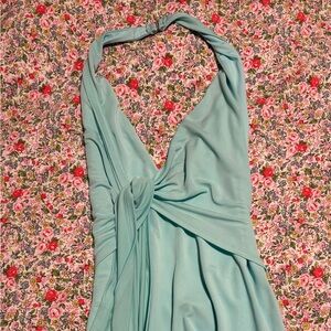 White Fox - Aquamarine Halter Neck Dress